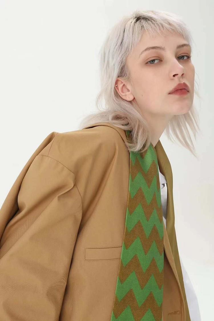 Двустранни зелени копринени шалове - 1 Double Sided Green Silk Skinny Scarves-1