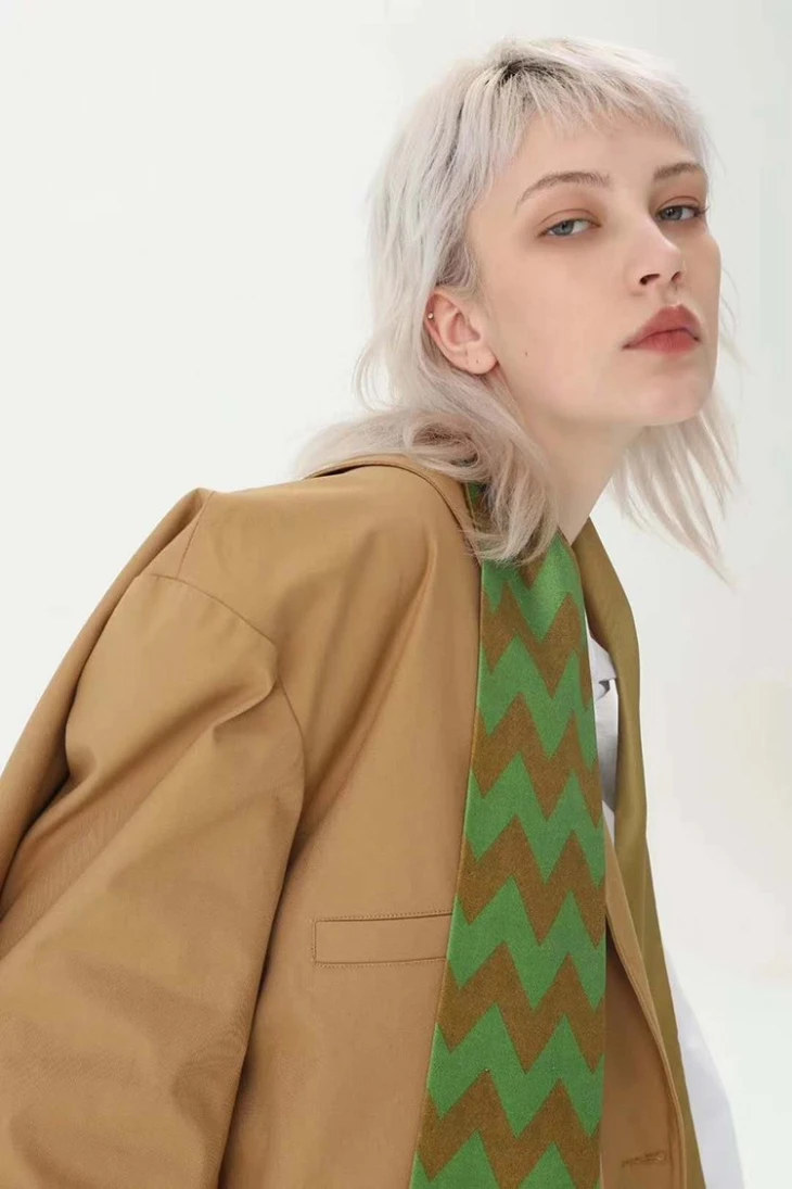 Double Sided Green Silk Skinny Scarves