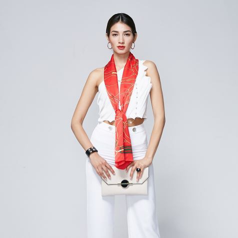 Копринени шалове на печат с верига