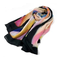 Мек дълъг копринен шал от шифон